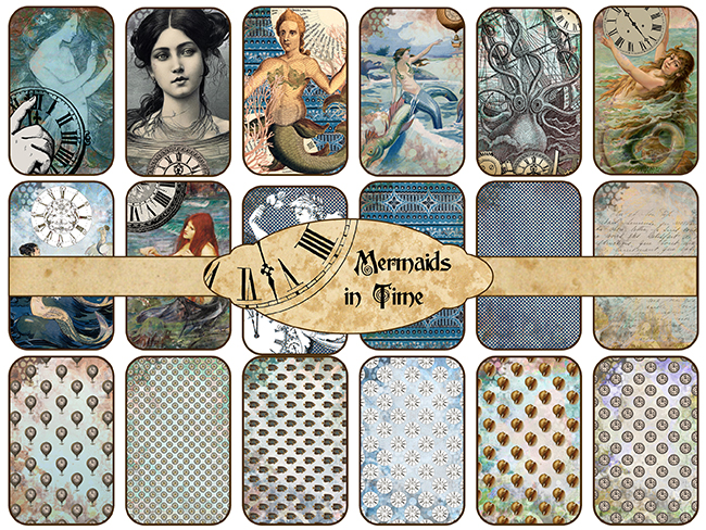 Mermaids in Time Altoid Tin Labels